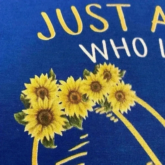 Kansas Jayhawks Delta Apparel Women’s Just a Girl shirt size Large color Blue - Picture 3 of 5